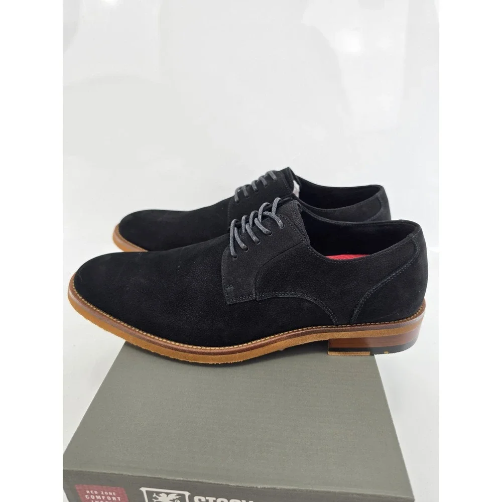 Stacy Adams Preston Oxford Shoes Mens 7.5 Black Suede Leather Lace Up - New
